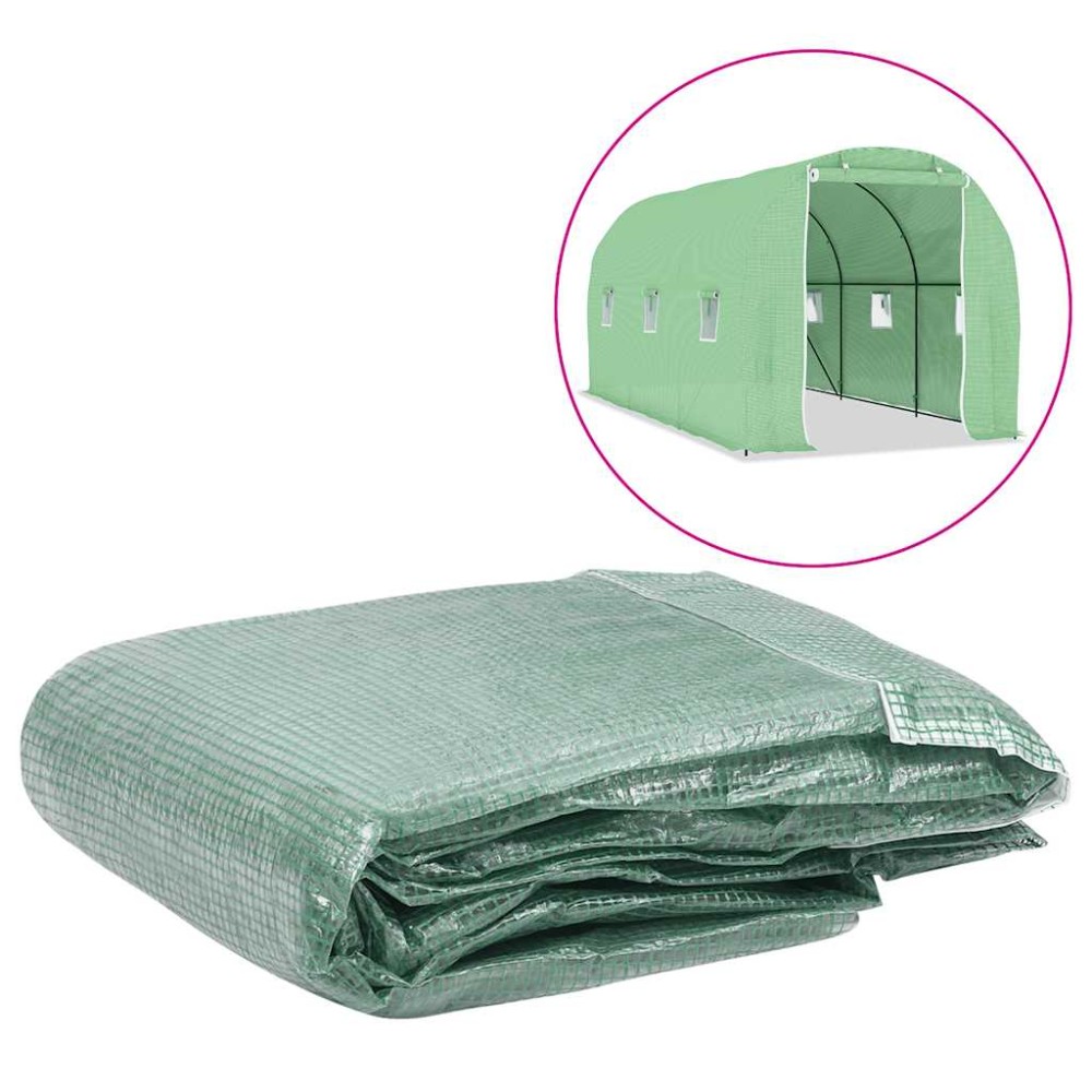 vidaXL Copertină de rezervă pentru seră (9 m²), verde, 200x450x200 cm
