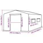 vidaXL Copertină rezervă pentru seră (6,5025 m²), verde, 255x255x194cm vidaXL Copertină rezervă pentru seră (6,5025 m²), verde, 255x255x194cm