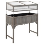 vidaXL Strat înălțat cu seră, 110x54x120 cm, lemn masiv de brad vidaXL Strat înălțat cu seră, 110x54x120 cm, lemn masiv de brad