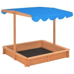 vidaXL Cutie de nisip cu acoperiș ajustabil, 115x115x115 cm, lemn brad vidaXL Cutie de nisip cu acoperiș ajustabil, 115x115x115 cm, lemn brad