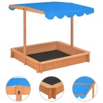 vidaXL Cutie de nisip cu acoperiș ajustabil, 115x115x115 cm, lemn brad vidaXL Cutie de nisip cu acoperiș ajustabil, 115x115x115 cm, lemn brad