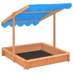 vidaXL Cutie de nisip cu acoperiș ajustabil, 115x115x115 cm, lemn brad vidaXL Cutie de nisip cu acoperiș ajustabil, 115x115x115 cm, lemn brad
