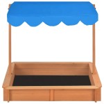 vidaXL Cutie de nisip cu acoperiș ajustabil, 115x115x115 cm, lemn brad vidaXL Cutie de nisip cu acoperiș ajustabil, 115x115x115 cm, lemn brad