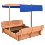 vidaXL Cutie de nisip cu acoperiș, 112x112x112 cm, lemn brad vidaXL Cutie de nisip cu acoperiș, 112x112x112 cm, lemn brad