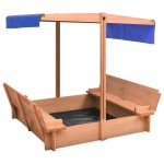 vidaXL Cutie de nisip cu acoperiș, 112x112x112 cm, lemn brad vidaXL Cutie de nisip cu acoperiș, 112x112x112 cm, lemn brad