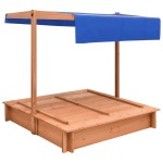 vidaXL Cutie de nisip cu acoperiș, 112x112x112 cm, lemn brad vidaXL Cutie de nisip cu acoperiș, 112x112x112 cm, lemn brad