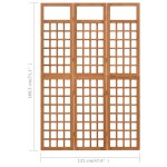 vidaXL Separator cameră cu 3 panouri, 121x180,5 cm, nuiele lemn brad vidaXL Separator cameră cu 3 panouri, 121x180,5 cm, nuiele lemn brad