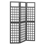 vidaXL Separator cameră cu 3 panouri negru 121x180 cm nuiele lemn brad vidaXL Separator cameră cu 3 panouri negru 121x180 cm nuiele lemn brad