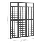 vidaXL Separator cameră cu 3 panouri negru 121x180 cm nuiele lemn brad vidaXL Separator cameră cu 3 panouri negru 121x180 cm nuiele lemn brad