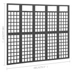 vidaXL Separator cameră 5 panouri negru 201,5x180 cm nuiele/lemn brad vidaXL Separator cameră 5 panouri negru 201,5x180 cm nuiele/lemn brad