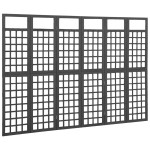 vidaXL Separator cameră 6 panouri negru 242,5x180 cm nuiele/lemn brad vidaXL Separator cameră 6 panouri negru 242,5x180 cm nuiele/lemn brad