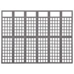 vidaXL Separator cameră cu 6 panouri gri 242,5x180 cm nuiele lemn brad vidaXL Separator cameră cu 6 panouri gri 242,5x180 cm nuiele lemn brad