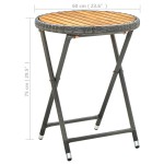 vidaXL Masă de ceai, gri, 60 cm, poliratan și lemn masiv acacia vidaXL Masă de ceai, gri, 60 cm, poliratan și lemn masiv acacia