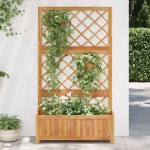 vidaXL Strat înălțat cu spalier, 85x38x150 cm, lemn masiv de acacia