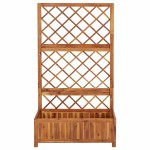 vidaXL Strat înălțat cu spalier, 85x38x150 cm, lemn masiv de acacia