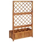 vidaXL Strat înălțat cu spalier, 85x38x150 cm, lemn masiv de acacia
