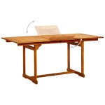 vidaXL Masă de grădină, (120-170)x80x75 cm, lemn masiv de acacia vidaXL Masă de grădină, (120-170)x80x75 cm, lemn masiv de acacia