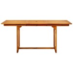 vidaXL Masă de grădină, (120-170)x80x75 cm, lemn masiv de acacia vidaXL Masă de grădină, (120-170)x80x75 cm, lemn masiv de acacia