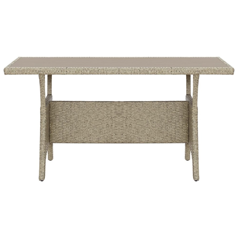 vidaXL Masă de grădină, gri, 120x70x66 cm, poliratan