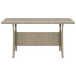 vidaXL Masă de grădină, gri, 120x70x66 cm, poliratan