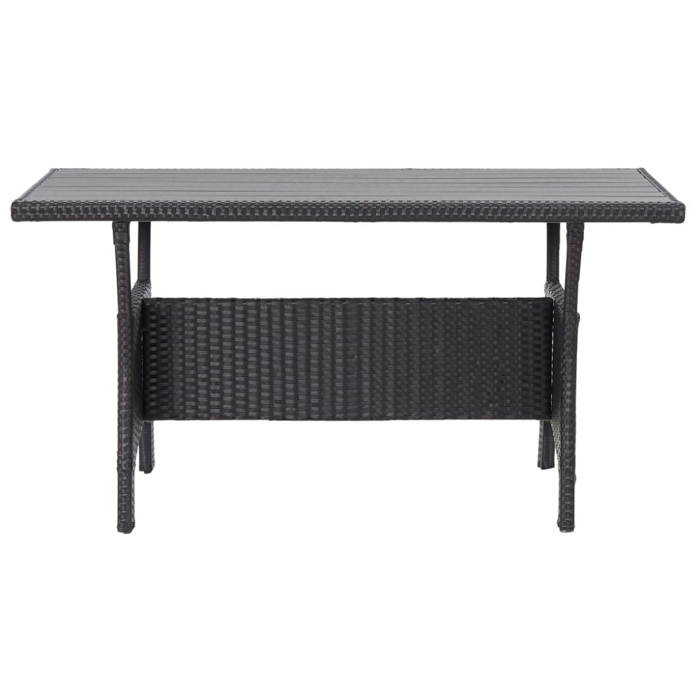 vidaXL Masă de grădină, negru, 120x70x66 cm, poliratan