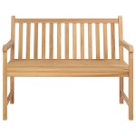 vidaXL Bancă de grădină, 114 cm, lemn masiv de tec