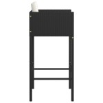 vidaXL Scaune de bar cu perne, 2 buc., negru, poliratan vidaXL Scaune de bar cu perne, 2 buc., negru, poliratan