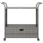 vidaXL Cărucior de bar cu sertar, gri, 100x45x97 cm, poliratan vidaXL Cărucior de bar cu sertar, gri, 100x45x97 cm, poliratan