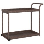 vidaXL Cărucior de bar, maro, 100x45x83 cm, poliratan
