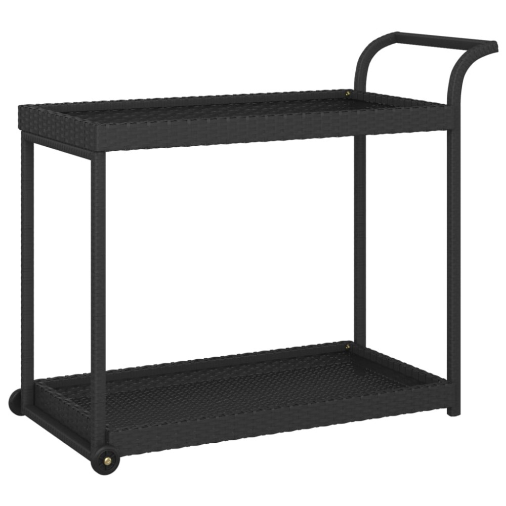 vidaXL Cărucior de bar, negru, 100x45x83 cm, poliratan
