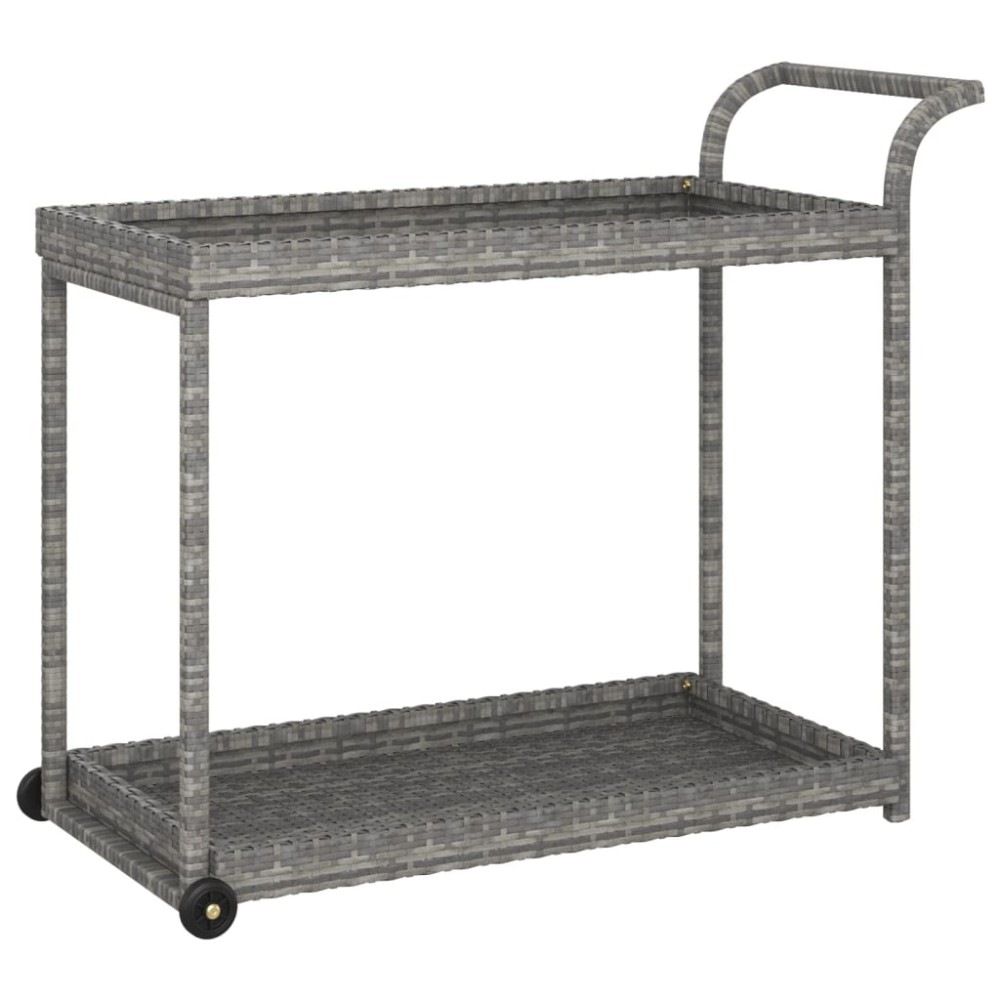 vidaXL Cărucior de bar, gri, 100x45x83 cm, poliratan