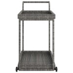 vidaXL Cărucior de bar, gri, 100x45x83 cm, poliratan