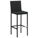 vidaXL Scaune de bar pentru grădină, cu perne, 4 buc. negru, poliratan vidaXL Scaune de bar pentru grădină, cu perne, 4 buc. negru, poliratan