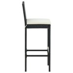 vidaXL Scaune de bar pentru grădină, cu perne, 4 buc. negru, poliratan vidaXL Scaune de bar pentru grădină, cu perne, 4 buc. negru, poliratan