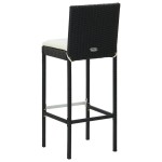 vidaXL Scaune de bar pentru grădină, cu perne, 4 buc. negru, poliratan vidaXL Scaune de bar pentru grădină, cu perne, 4 buc. negru, poliratan