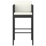 vidaXL Scaune de bar cu perne, 4 buc., negru, poliratan vidaXL Scaune de bar cu perne, 4 buc., negru, poliratan