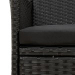 vidaXL Scaune de grădină cu perne, 4 buc., negru, poliratan vidaXL Scaune de grădină cu perne, 4 buc., negru, poliratan