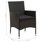 vidaXL Scaune de grădină cu perne, 4 buc., negru, poliratan vidaXL Scaune de grădină cu perne, 4 buc., negru, poliratan