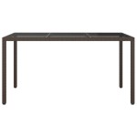vidaXL Masă de grădină, maro, 150x90x75 cm sticlă securizată&poliratan