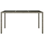 vidaXL Masă de grădină, gri, 150x90x75 cm, sticlă securizată/poliratan vidaXL Masă de grădină, gri, 150x90x75 cm, sticlă securizată/poliratan