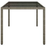 vidaXL Masă de grădină, gri, 150x90x75 cm, sticlă securizată/poliratan vidaXL Masă de grădină, gri, 150x90x75 cm, sticlă securizată/poliratan