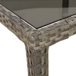 vidaXL Masă de grădină, gri, 150x90x75 cm, sticlă securizată/poliratan vidaXL Masă de grădină, gri, 150x90x75 cm, sticlă securizată/poliratan