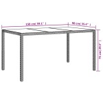 vidaXL Masă de grădină, gri, 150x90x75 cm, sticlă securizată/poliratan vidaXL Masă de grădină, gri, 150x90x75 cm, sticlă securizată/poliratan