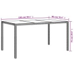 vidaXL Masă de grădină bej 150x90x75 cm sticlă securizată & poliratan vidaXL Masă de grădină bej 150x90x75 cm sticlă securizată & poliratan