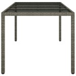 vidaXL Masă de grădină,gri,190x90x75cm sticlă securizată și poliratan vidaXL Masă de grădină,gri,190x90x75cm sticlă securizată și poliratan