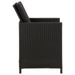 vidaXL Scaune de grădină cu perne, 4 buc., negru, poliratan vidaXL Scaune de grădină cu perne, 4 buc., negru, poliratan