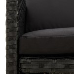 vidaXL Scaune de grădină cu perne, 4 buc., negru, poliratan vidaXL Scaune de grădină cu perne, 4 buc., negru, poliratan