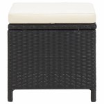 vidaXL Taburete de grădină cu perne, 4 buc., negru, poliratan vidaXL Taburete de grădină cu perne, 4 buc., negru, poliratan