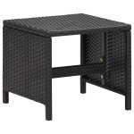 vidaXL Taburete de grădină cu perne, 4 buc., negru, poliratan vidaXL Taburete de grădină cu perne, 4 buc., negru, poliratan