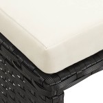 vidaXL Taburete de grădină cu perne, 4 buc., negru, poliratan vidaXL Taburete de grădină cu perne, 4 buc., negru, poliratan